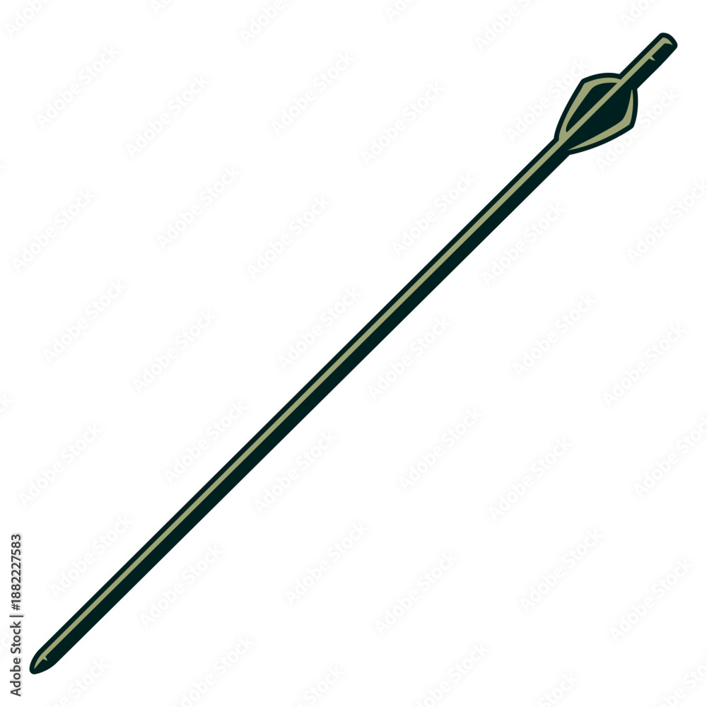 Naklejka premium Archery equipment arrow dark green