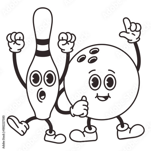 Pin and ball filled stroke cartoon