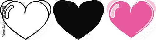 Heart Shape in Three Styles love romance
