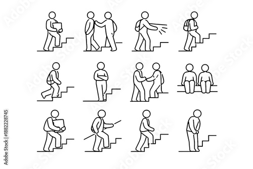 Calm movement icons safe minimalist habit focus icon vector bumps compactness bag