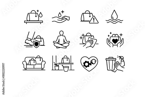 Bag focus vector clean upkeep maintenance mindful hygiene protect icon public dry