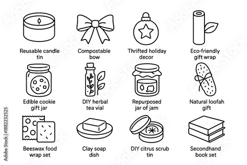 Loofah edible roll zero gift icon vector wrap scrub set herbal jar
