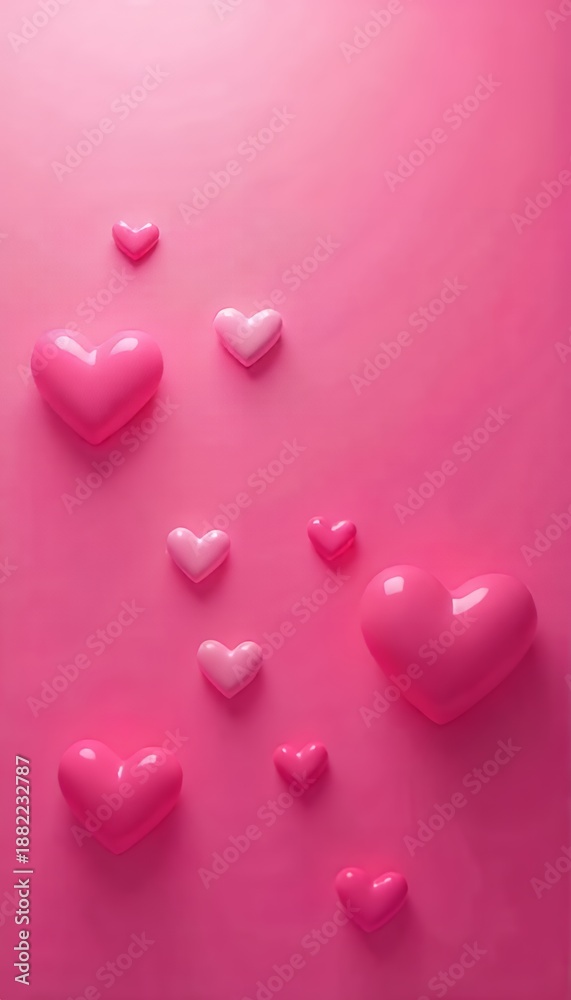 Obraz premium pink hearts background, Valentine's Day card