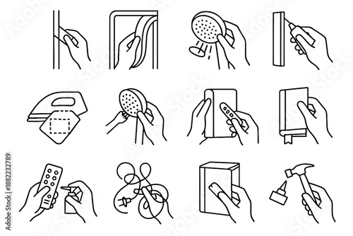 Cabinet vector corners ironing icon testing fabric gasket micro edges remote skills