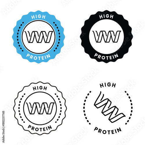 high protein icon symbol good for label and product sticker