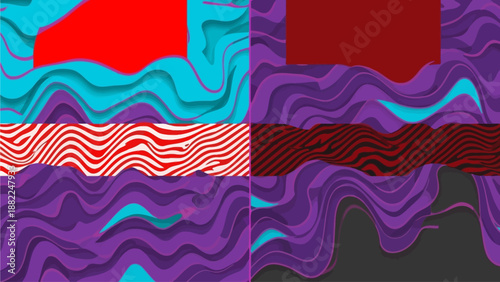 Wavy Patterns in Red and Purple