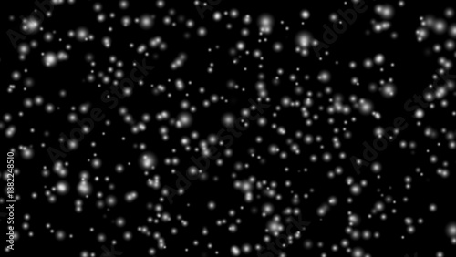 Vibrant Bokeh Lights on Dark Background: Abstract Blurry Particle Effect for Festive and Magical Design
