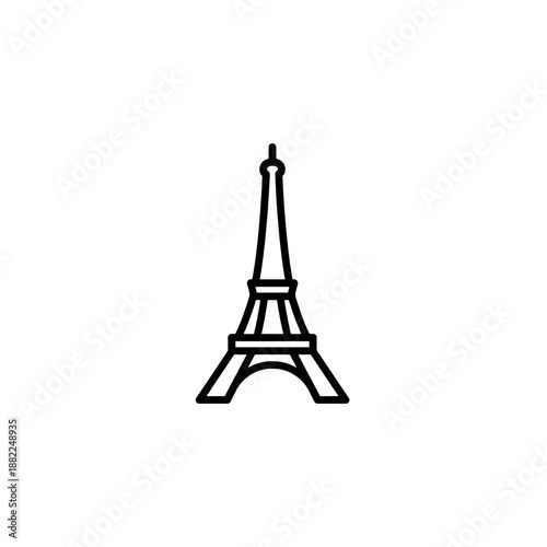 Eiffel Tower Icon: A minimalist icon of the iconic Eiffel Tower, a symbol of Parisian elegance and architectural marvel, against a backdrop.