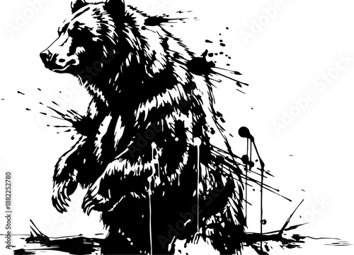 Majestic bear standing alone in the wilderness