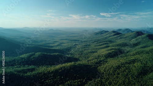 Serene Lush Green Mountain Range Landscape