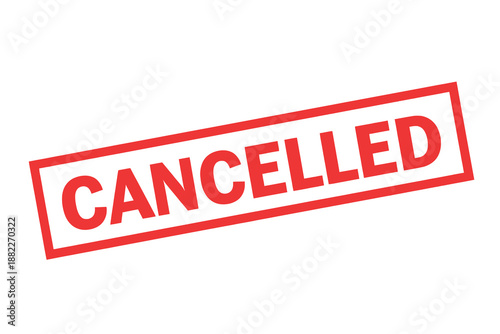 Red cancelled stamp on for marking documents