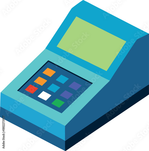 Spectrophotometer Icon with Multicolor Buttons and Display for Scientific Lab Use