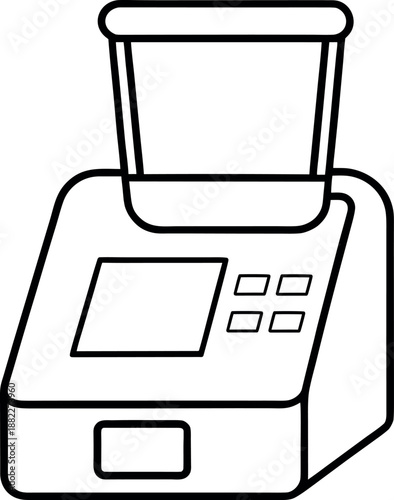 Spectrophotometer Icon with Control Panel and Sample Container for Laboratory Analysis