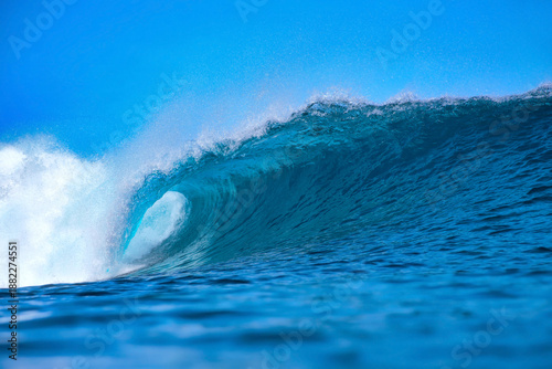 Powerful ocean wave crashing at coastline.Bali.Indonesia