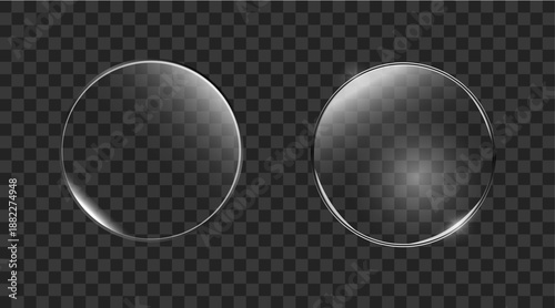 Realistic 3D Glassmorphism Sphere with Mirror Reflection Premium Floating Translucent Glass Ball for Modern UI UX and Tech Design