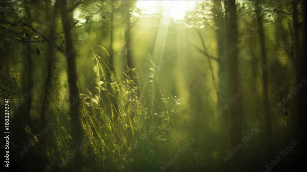 Obraz premium Sunlit Forest Glade