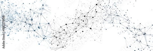 Set of Abstract network of digital connections, realistic style on transparent png background. Ai generated