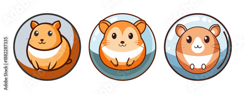 Cute hamsters in play balls cartoon art collection