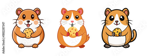 Cute hamster holding a treat adorable small rodent with food