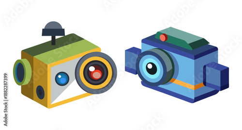 Two distinct cameras showcasing different designs and features