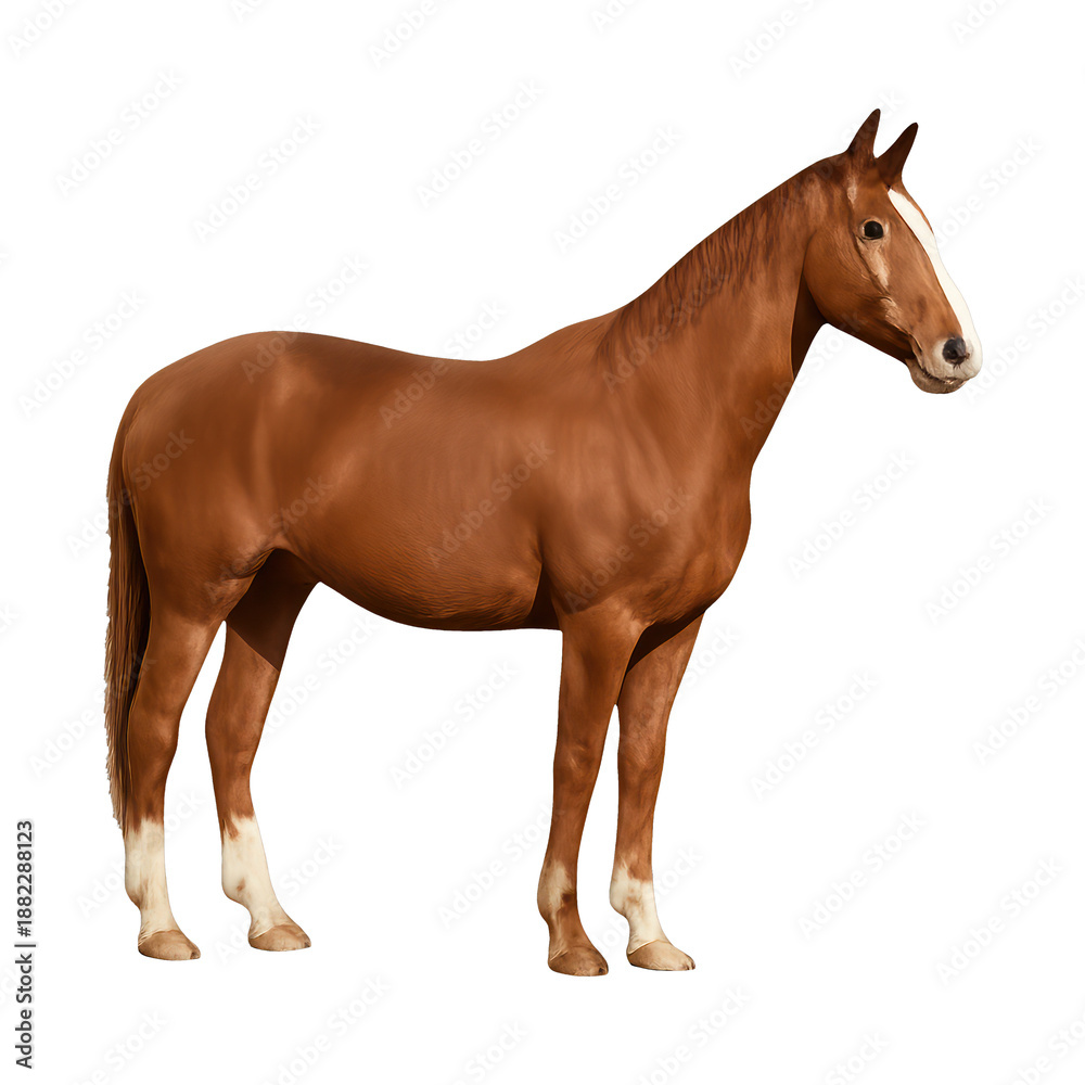 Fototapeta premium PNG Elegant brown horse silhouette.