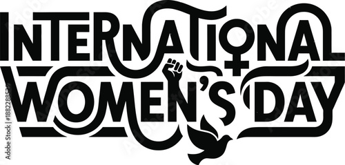Typography banner celebrating women empowerment and equality concept
