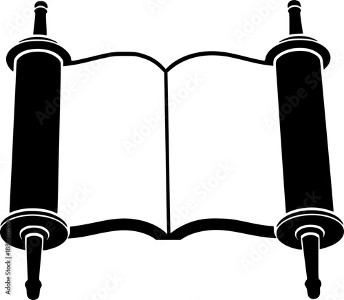 Open Torah Scroll Silhouette
