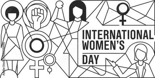 Woman profile abstract geometric vector for empowerment concept