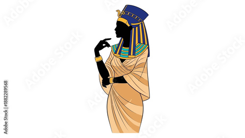 Ancient Egyptian Queen or Goddess Illustration.