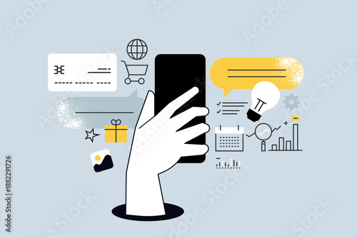 Creative banner of mobile apps. Vector illustrations for web banner, social media banner, business presentation, marketing material. 