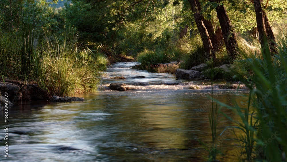 Fototapeta premium Babbling Brook in Forest