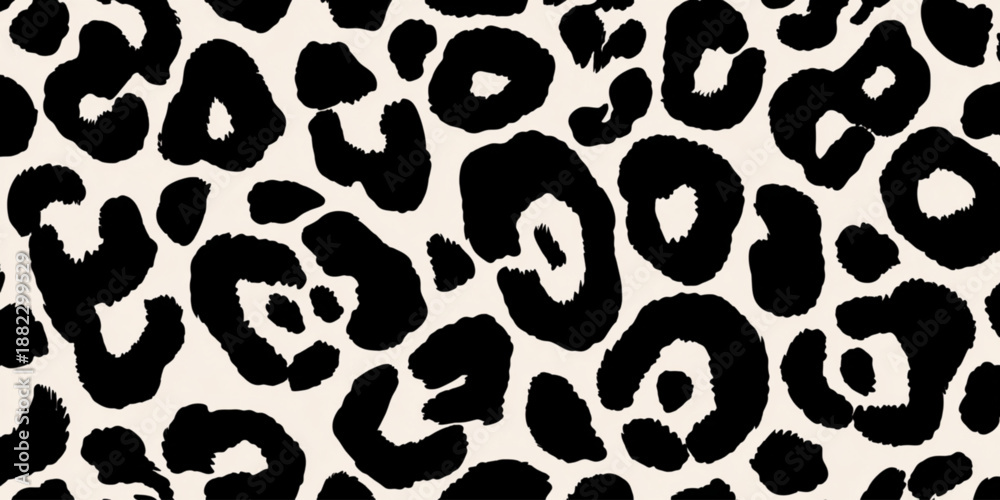 Obraz premium Black leopard spots on white background.