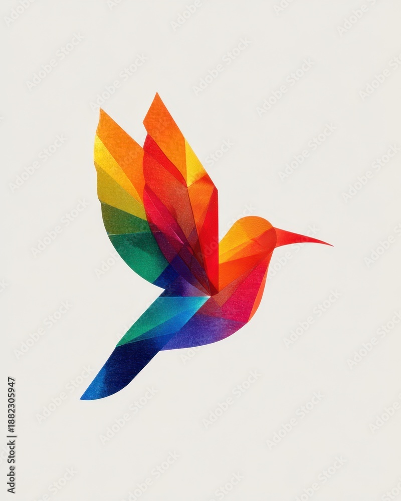 Obraz premium Colorful abstract hummingbird design