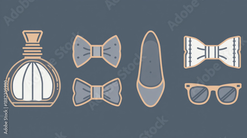 Fashion accessories for men on display.