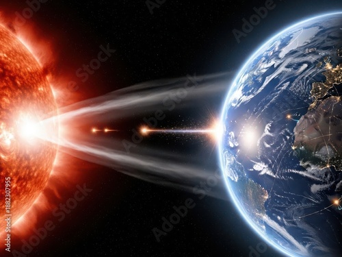 Solar Flare Impact on Earth - A Celestial Phenomenon.