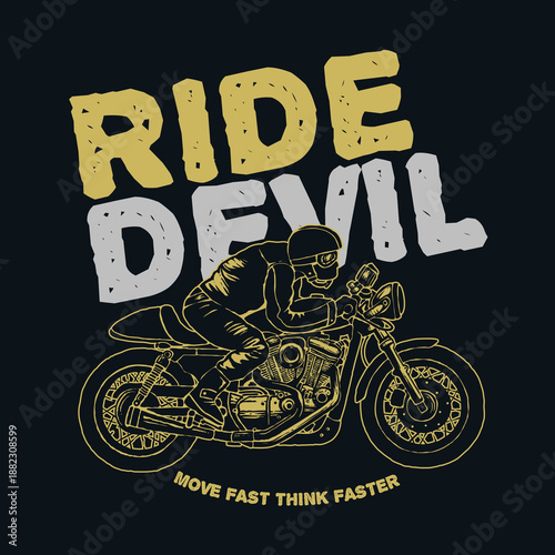 Ride Devil Motorcycle Typography
