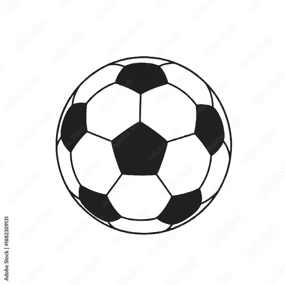 Fototapeta premium Classic Soccer Ball with Pentagon Pattern