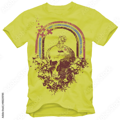 Vintage Thanksgiving Turkey Rainbow T-Shirt