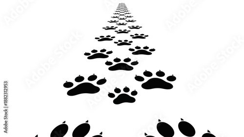 Animal tracks forming a triangular shape on a plain surface, viewed from directly above, creating a visually striking pattern