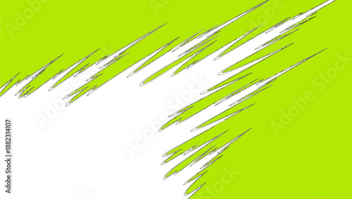 Abstract green streaks moving diagonally across a white background from a close-up viewpoint, illustrating dynamic motion