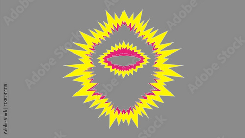 Abstract digital art featuring a vibrant eye surrounded by dynamic shapes and colors in a futuristic illustration