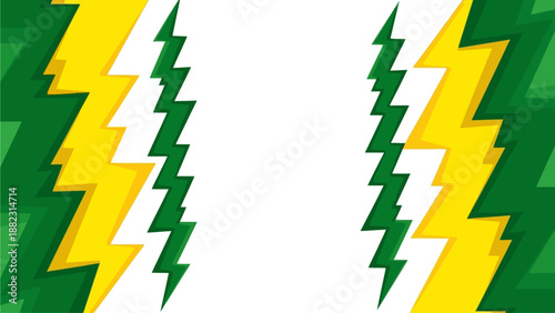 Vibrant lightning bolts frame a central scene with steven, energy and power emanating from abstract illustrations