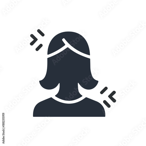 Woman Silhouette Headache Pain Stress Illustration.