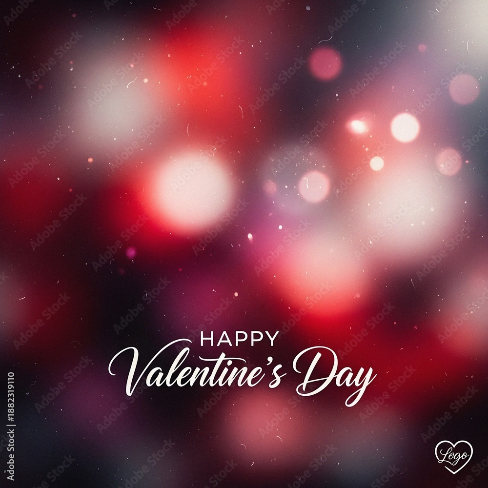 Fototapeta premium Happy Valentines Day Greeting on Artistic Abstract Background Design