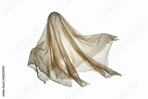 Spooky Ghost Figure Covered in Old Vintage Fabric for Halloween