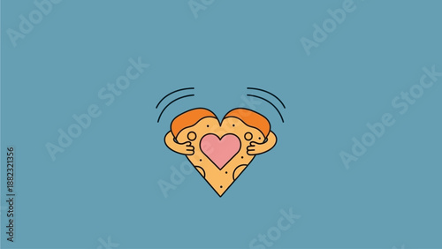 Adorable heart shaped cookie with pink center on blue background