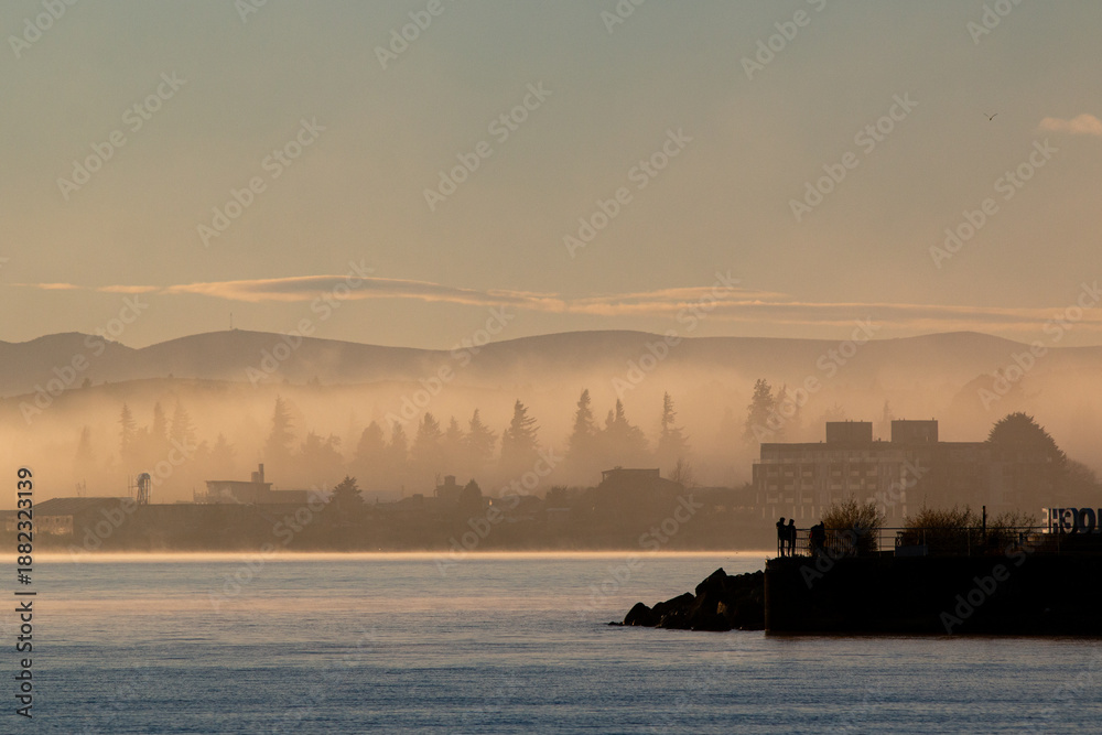 Fototapeta premium bariloche shore with fog