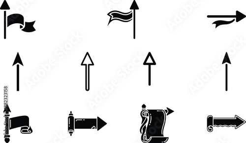 Navigation direction arrows set
