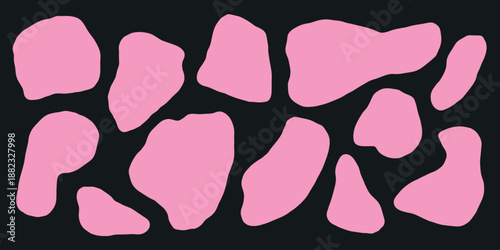 Abstract Organic Blob Shapes on Dark Background