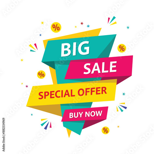 Vibrant promotional banner for big sale events, special offers, and discount marketing campaigns